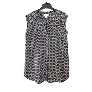 Motherhood Maternity Cap Sleeve Tunic Geometric Multicolor Womens M Button Front